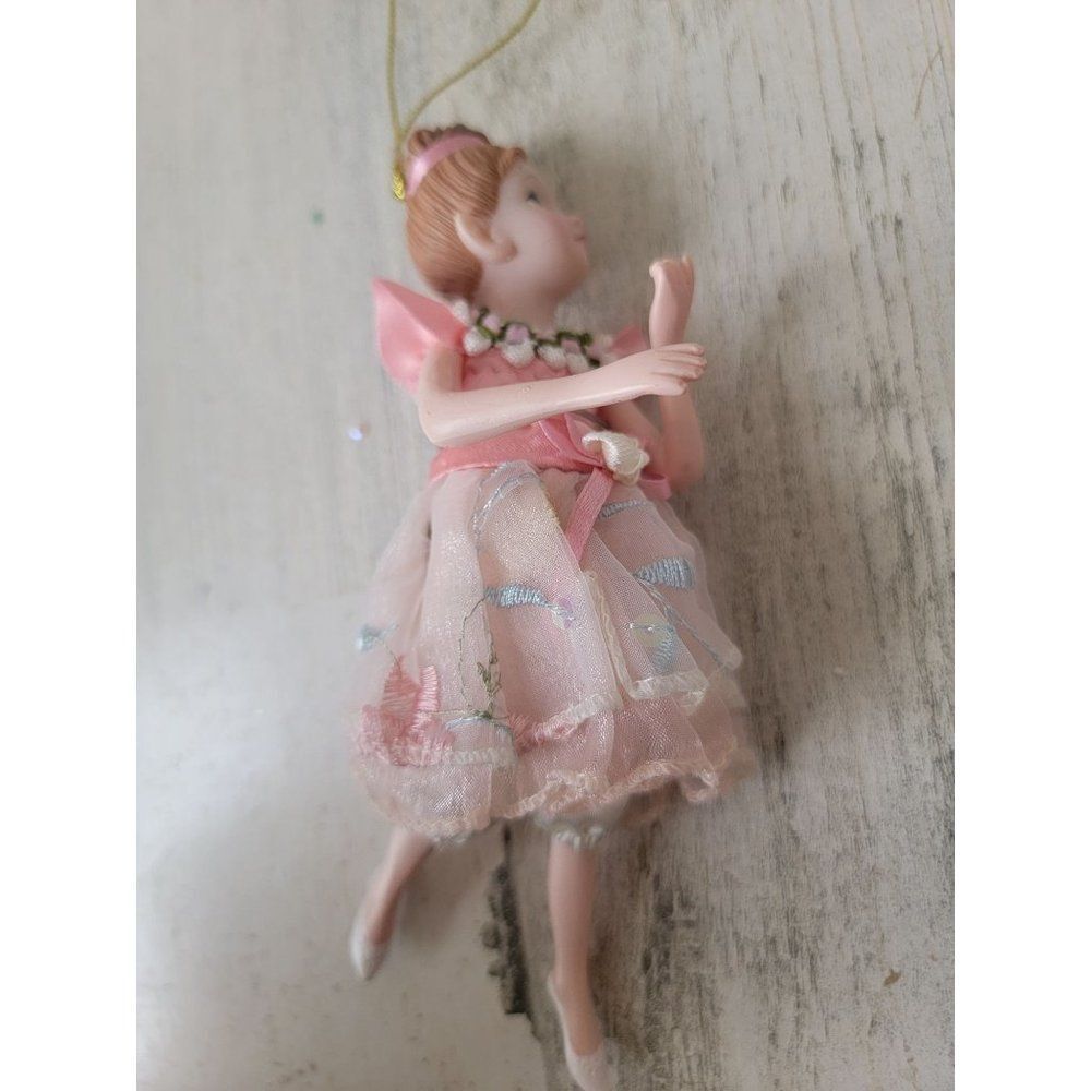 Pink fairy ballerina girl ornament Xmas Decor rose